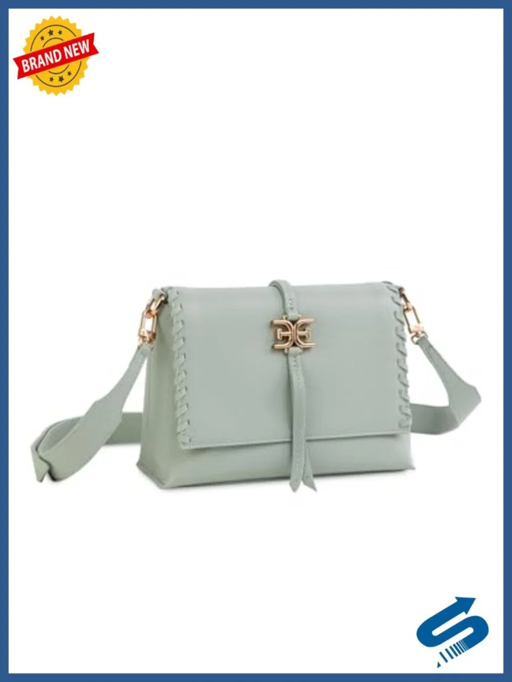 Leather Fold-Over Crossbody Bag with Tassel Detailing
